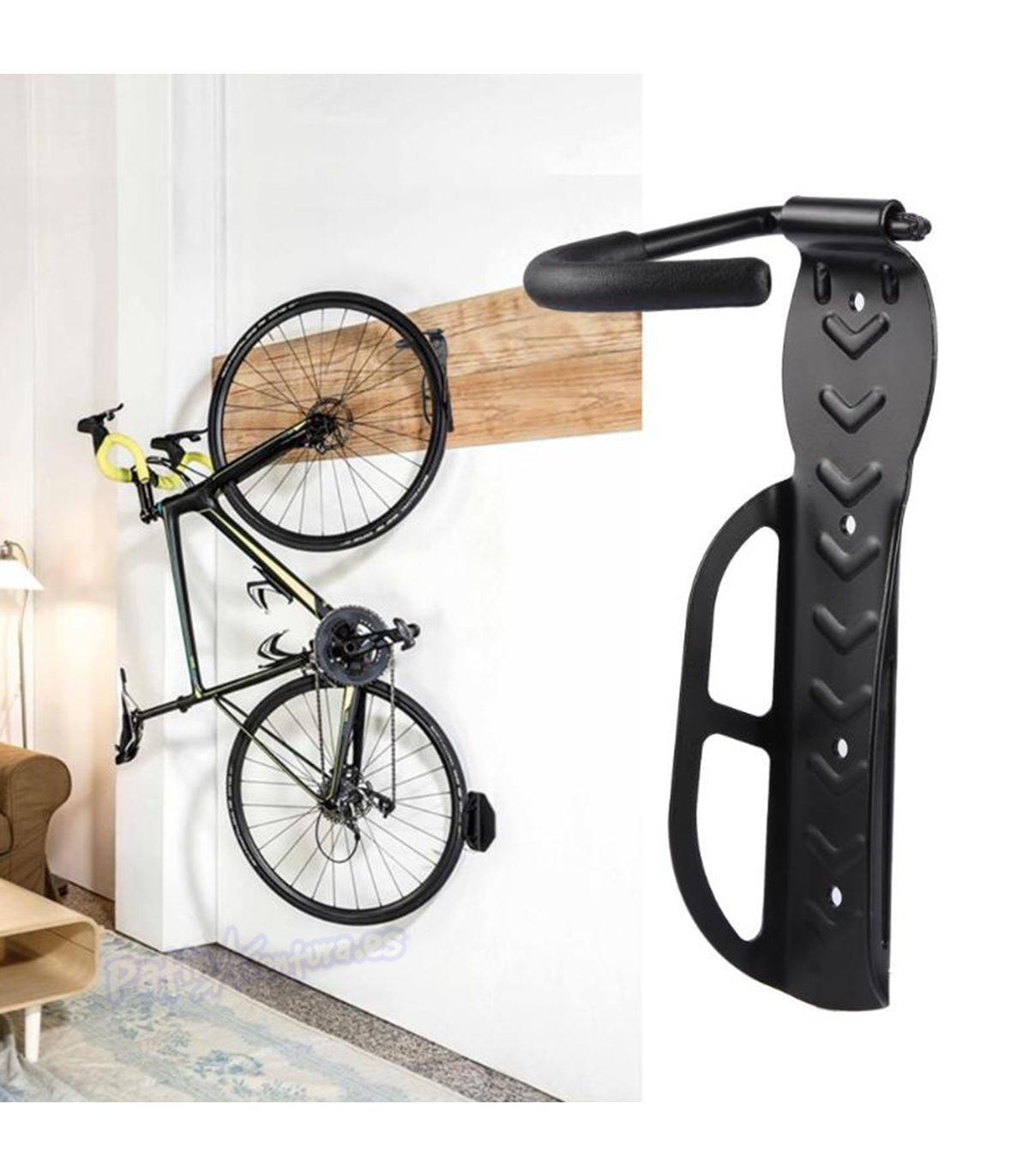 LEICHTEN Soporte de pared ajustable para bicicleta, ganchos