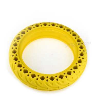 Rueda Maciza Anti Pinchazos Perforada 8,5" Amarilla Para Patinete Eléctrico