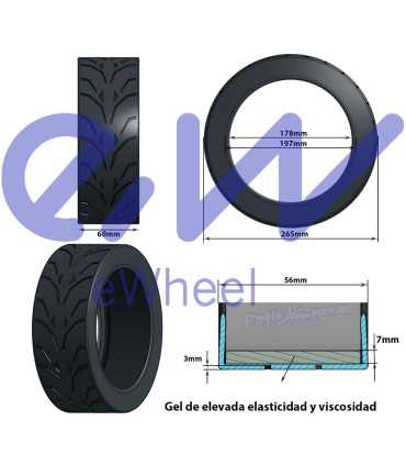 Neumático Tubeless 60/70-7 Para Patinete Eléctrico MI4 Con Gel Anti Pinchazos