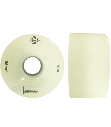 Ruedas Luz Led Quad, Skate, Long y Surf Luminous 65x37mm Blanco