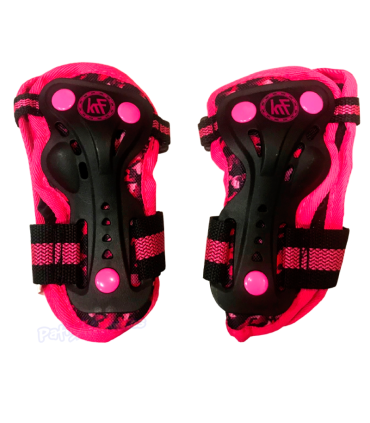 Protecciones Patines Pack 3 KRF Rosa/Camu Junior Muñequera