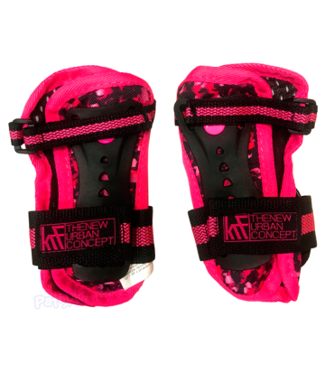 Protecciones Patines Pack 3 KRF Rosa/Camu Junior Muñequera
