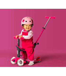 Patinete MINI 4en1 DELUXE LED Rosa