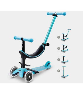 Patinete MINI 4en1 DELUXE LED Azul