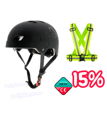 Pack Chaleco + Casco Talla M Patinete, Patines y Skate Ajustable CB01