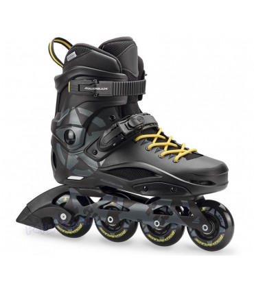 Patín Línea Freeskate Rollerblade RB 80 Negro/Amarillo Adulto