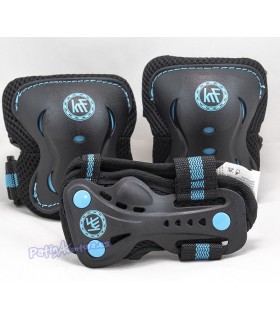 Protecciones Patines Pack 3 KRF Negro/Azul Junior
