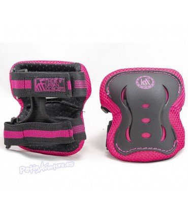 Protecciones Patines Pack 3 KRF Negro/Rosa Niñas